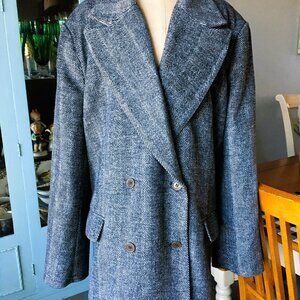 NY&Co. Women's Peacoat Jacket Sz XXL Double-Breasted Herringbone